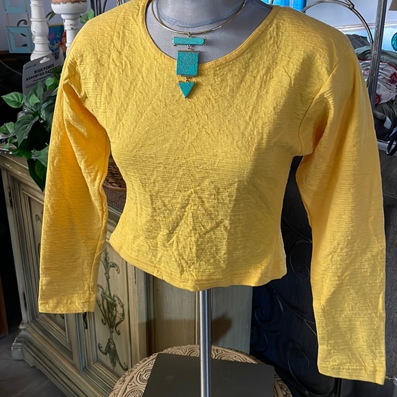 Sunshine Yellow long sleeve crop top Medium Fashion direction - Picture 1 of 4